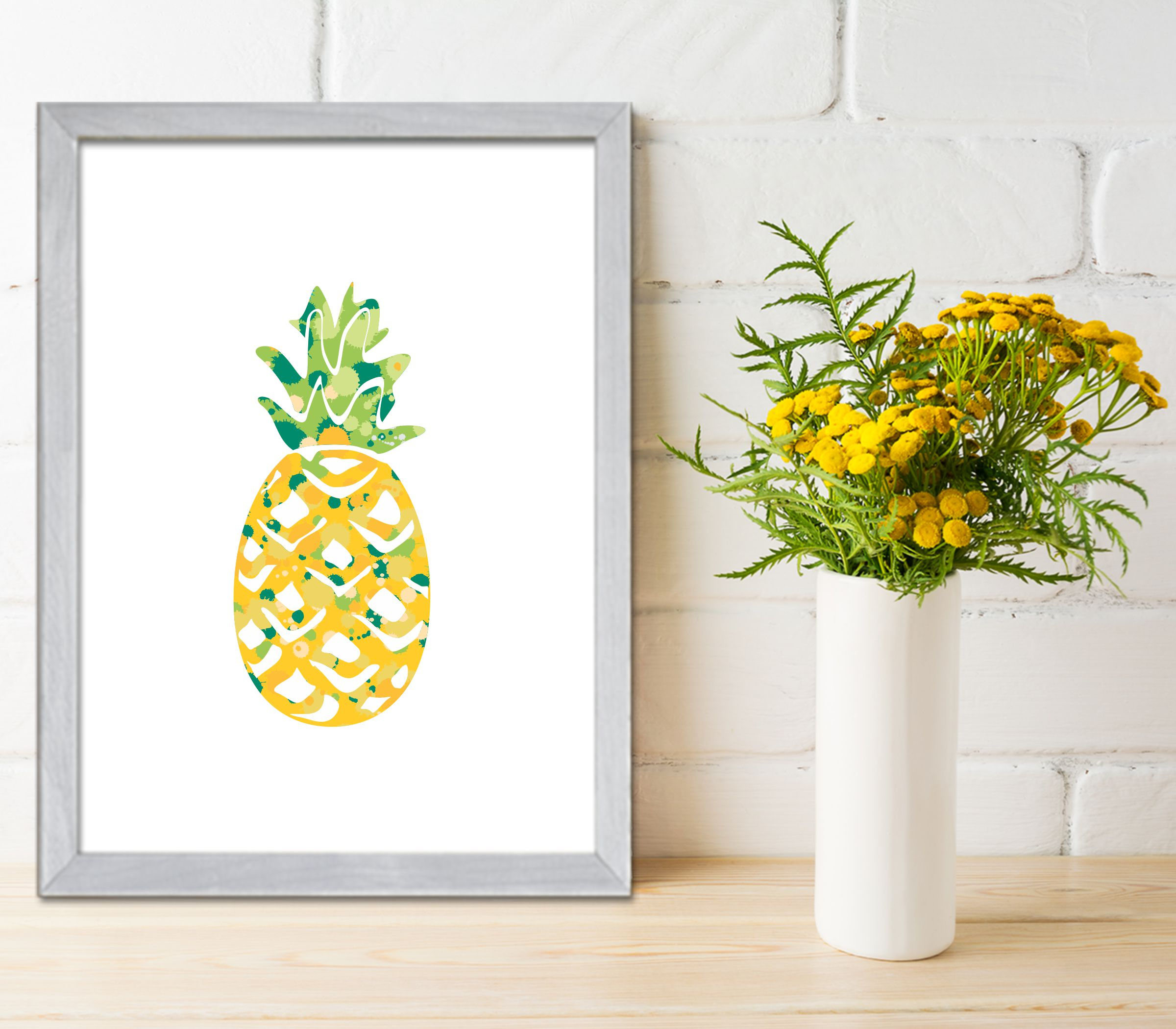 Fruit Wall Art Kitchen
 Pineapple Print Tropical Fruit Wall Art Kitchen Decor