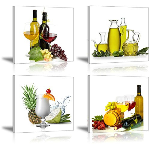 Fruit Wall Art Kitchen
 [Framed] Wine & Fruits Canvas Art Picture Prints Wall