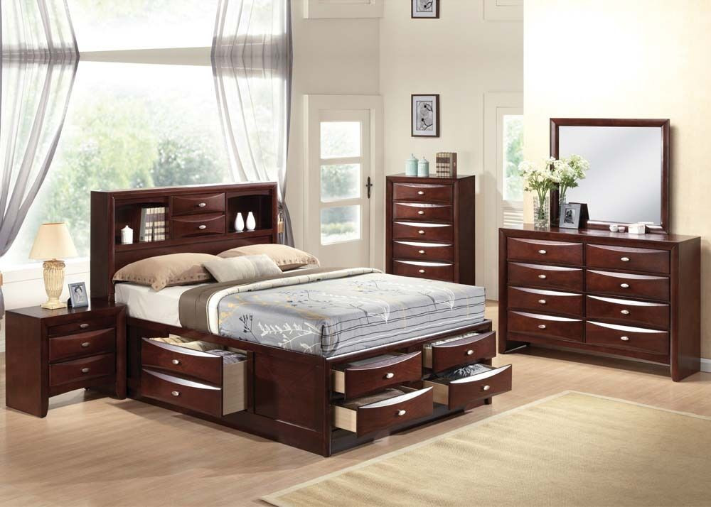 Full Size Storage Bedroom Sets
 Ireland 4 Pc Bedroom Set Queen Full King Size Bed Storage