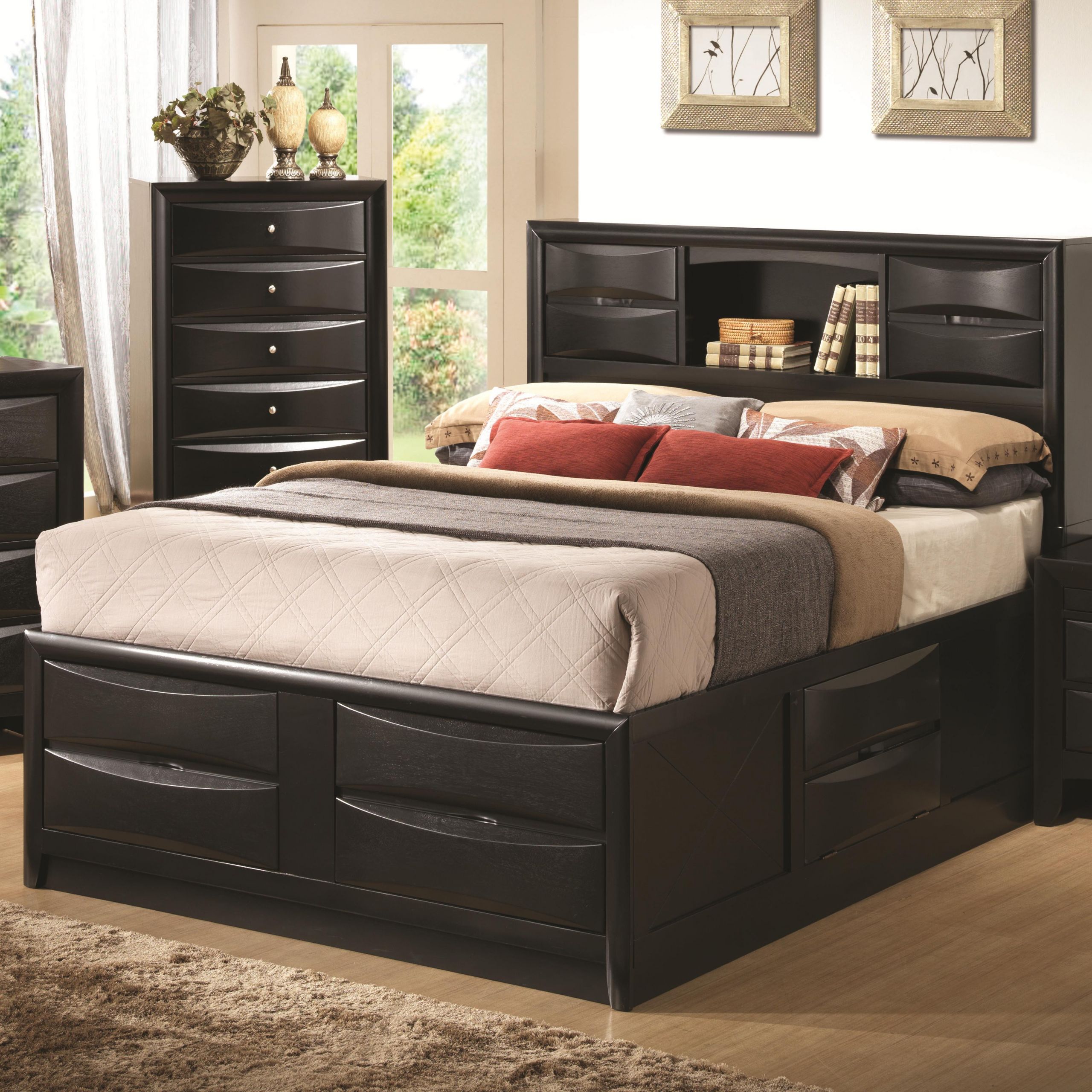 Full Size Storage Bedroom Sets
 Coaster Briana KE King Contemporary Storage Bed with