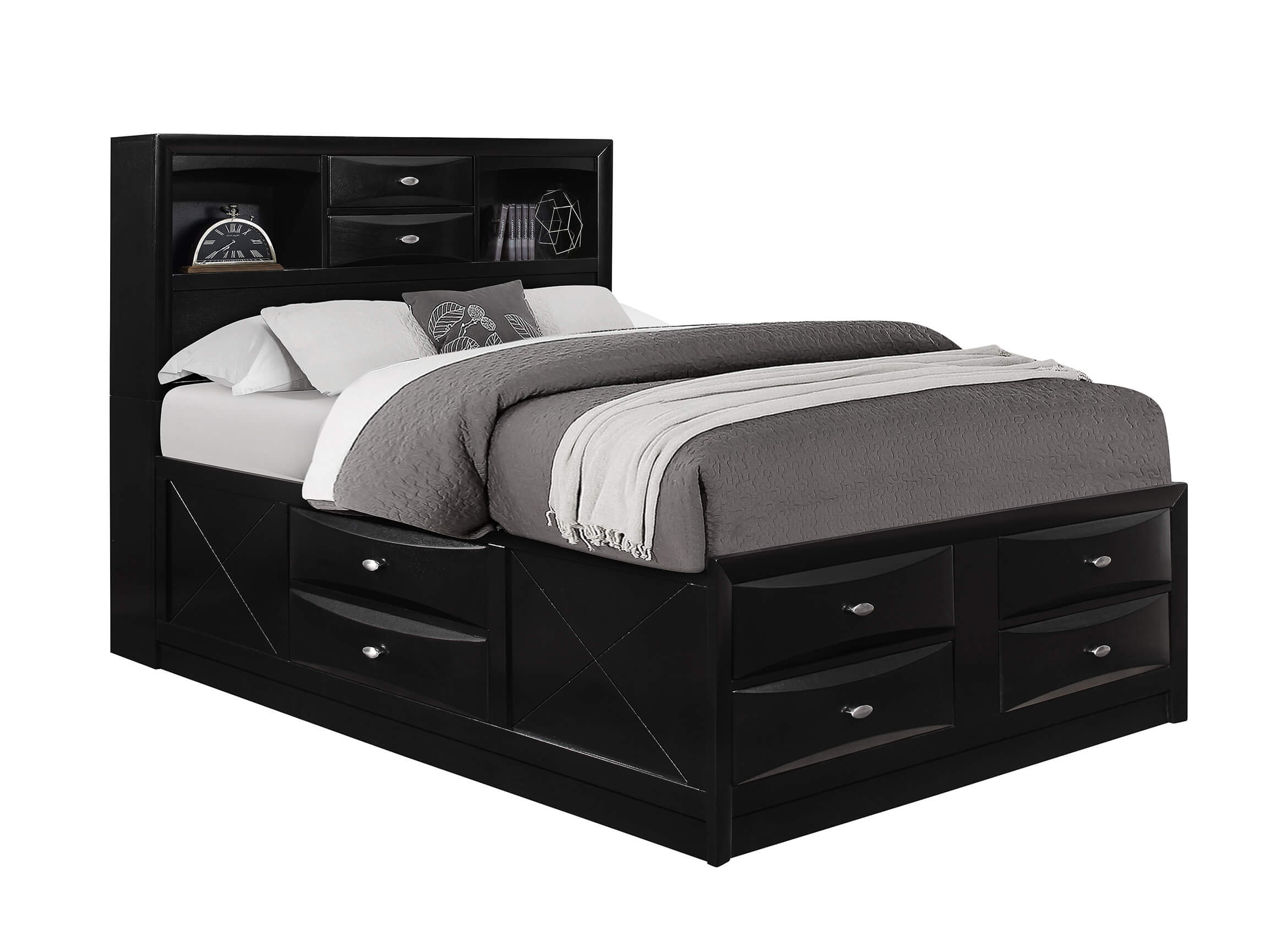 Full Size Storage Bedroom Sets
 Linda Black Full Captain Storage Bed