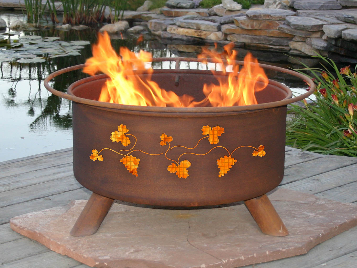 Garden Fire Pit
 Patina Products Grapevines Design Outdoor Wood Burning