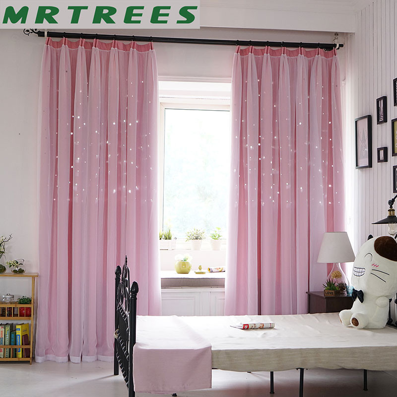 Girls Bedroom Curtains
 Blackout Curtains for Living room Pink Star Princess Girls