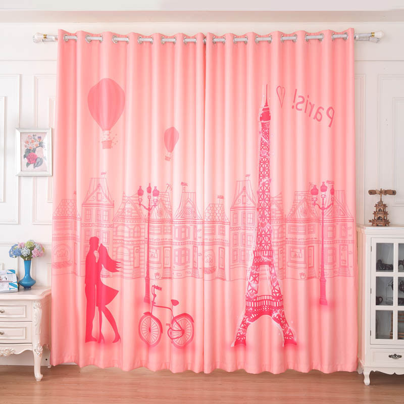 Girls Bedroom Curtains
 Pink Dreamy Paris Curtains for Girls Bedroom