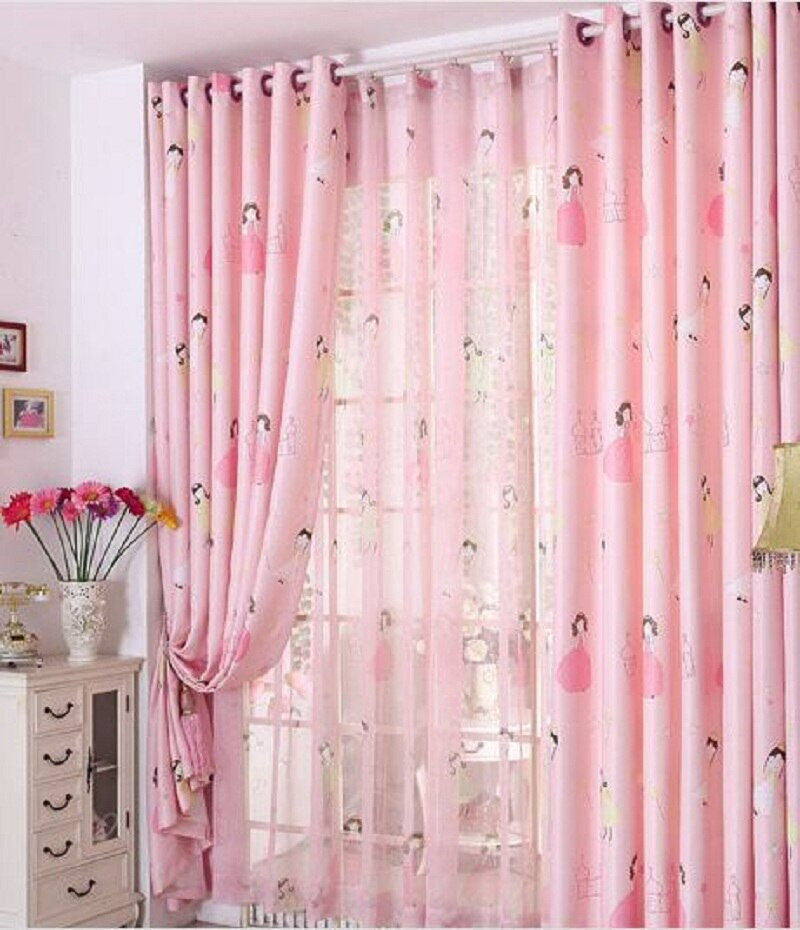 Girls Bedroom Curtains
 Pink Princess Blackout Window Curtains For Kids Girls