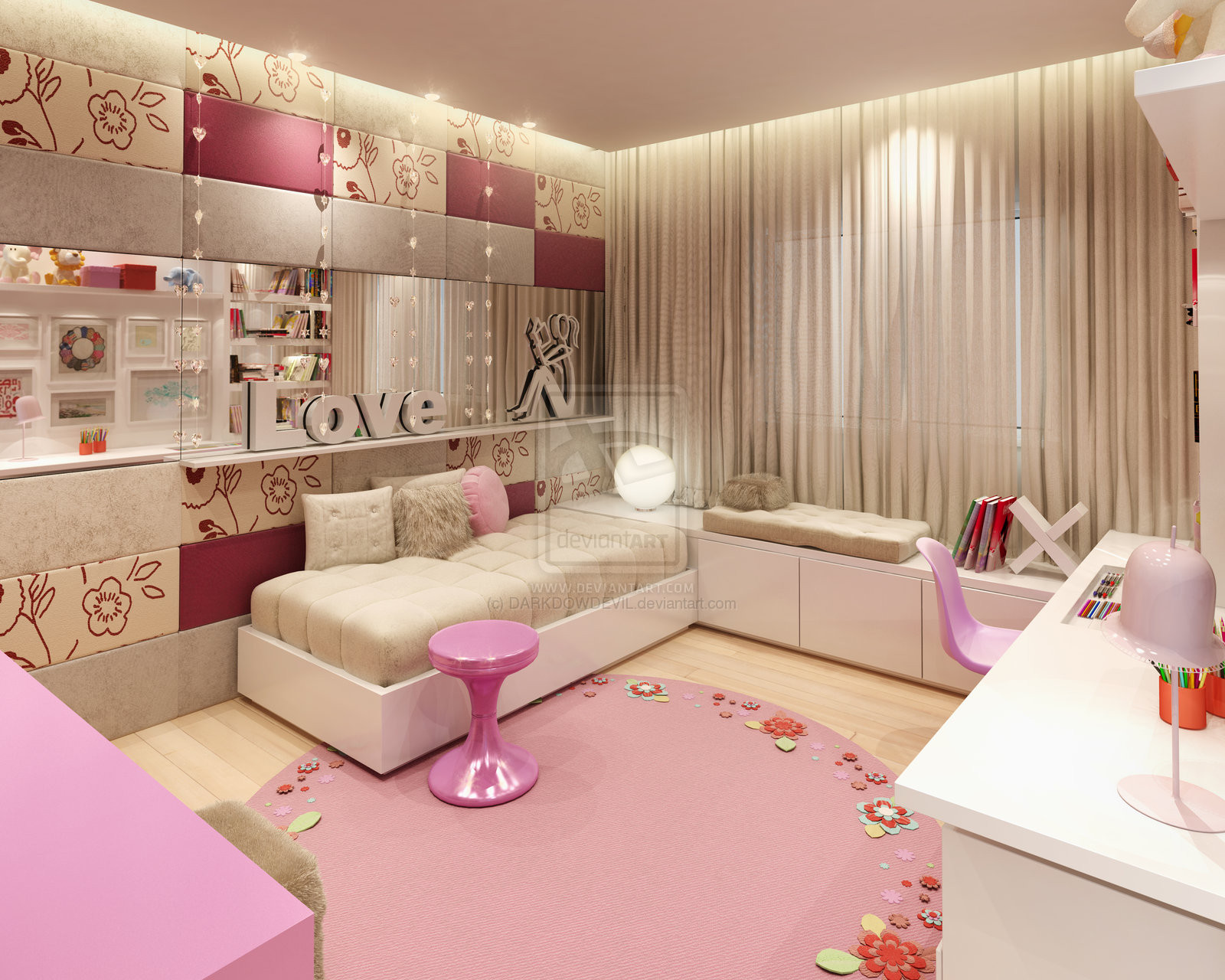 Girls Bedroom Design Ideas
 Girly Bedroom Design Ideas Wonderful