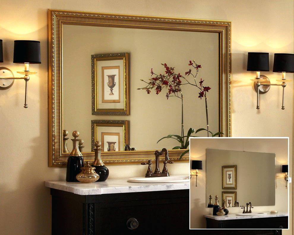 Gold Frame Bathroom Mirror
 Bathroom Mirror Frame Gold Framed Mirrors Ideas Framing An