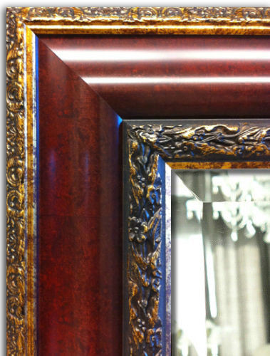 Gold Frame Bathroom Mirror
 West Frames Windsor Cherry & Antique Gold Finish Framed