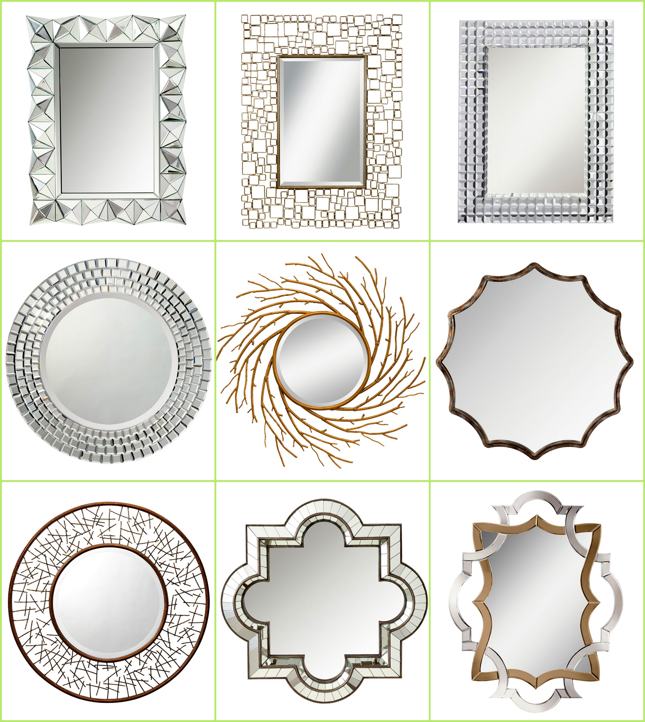 Gold Frame Bathroom Mirror
 gold silver sparkle diamond crystal mirrors sun burst decor