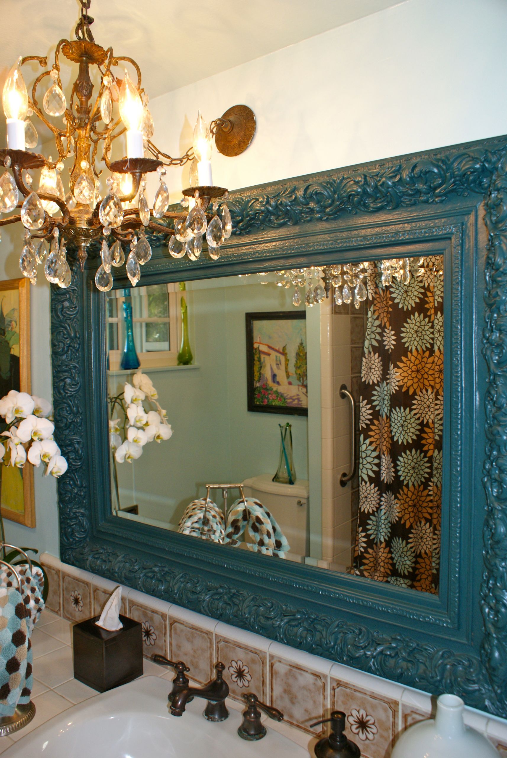Gold Frame Bathroom Mirror
 update that old gold mirror…