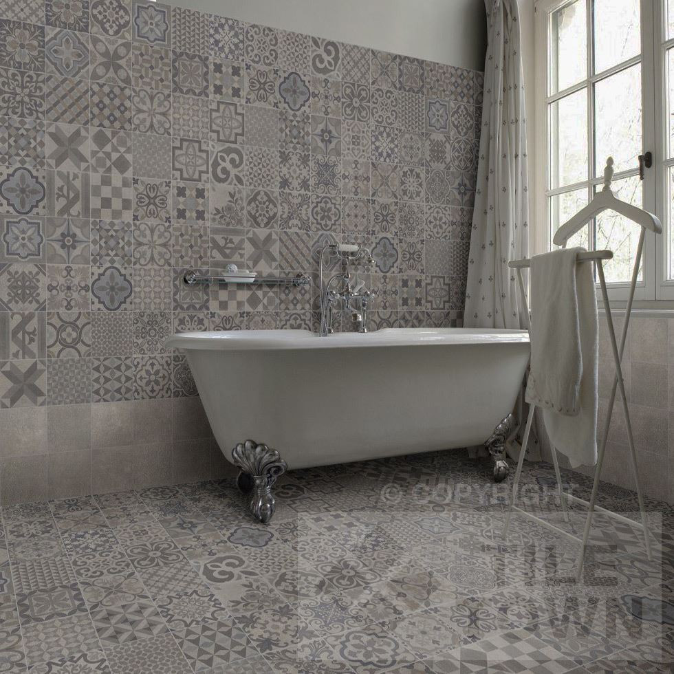 Gray Bathroom Wall Tile
 Skyros Grey Bathroom Wall Tile