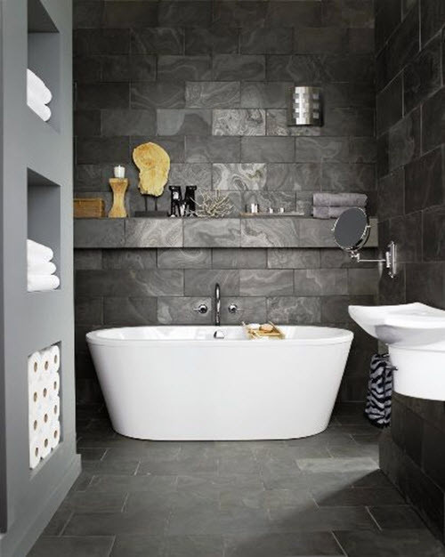 Gray Bathroom Wall Tile
 37 grey slate bathroom wall tiles ideas and pictures