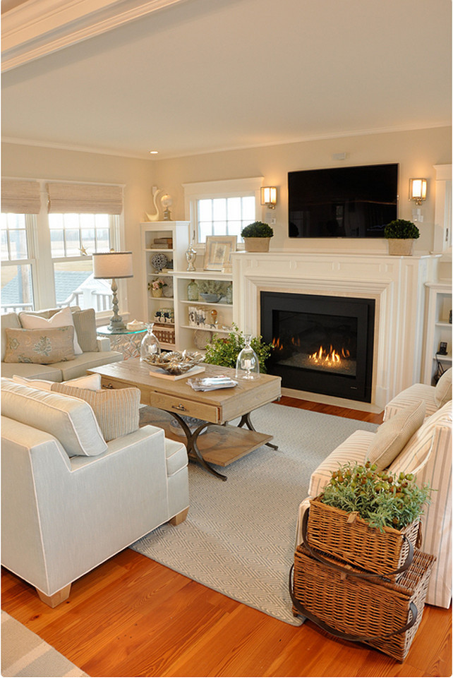 Great Living Room Colors
 Dream Beach Cottage with Neutral Coastal Decor Home