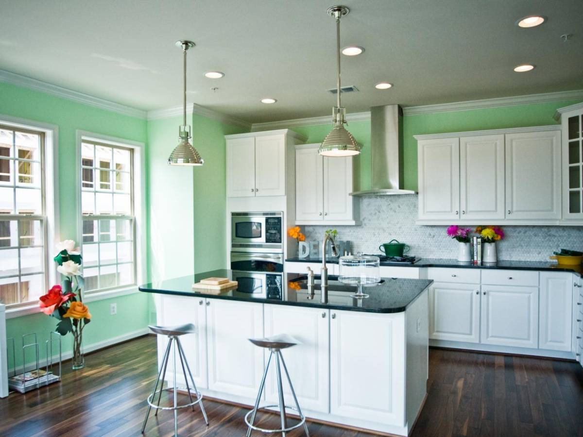 Green Kitchen Walls
 30 painted kitchen cabinets ideas for any color and size