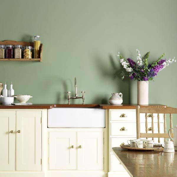 Green Kitchen Walls
 “It’s a small world but I wouldn’t want to have to paint