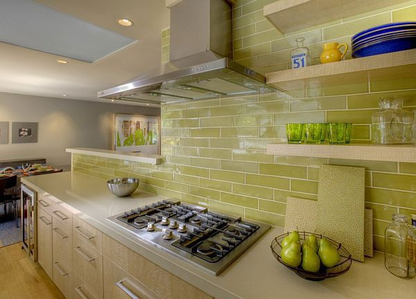 Green Subway Tile Kitchen
 29 best images about kitchen design on Pinterest