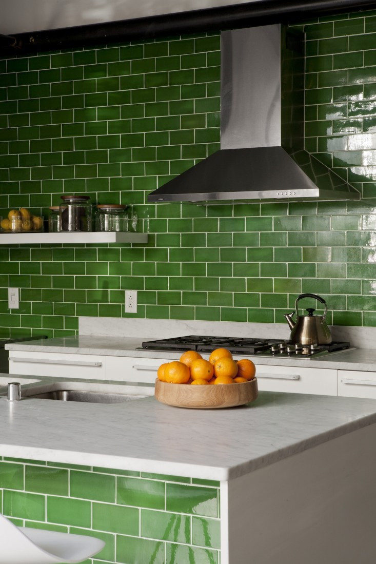 Green Subway Tile Kitchen
 An LA Kitchen Goes Green Remodelista