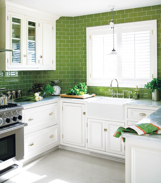 Green Subway Tile Kitchen Elegant Green Subway Tile Contemporary Kitchen Style at Home