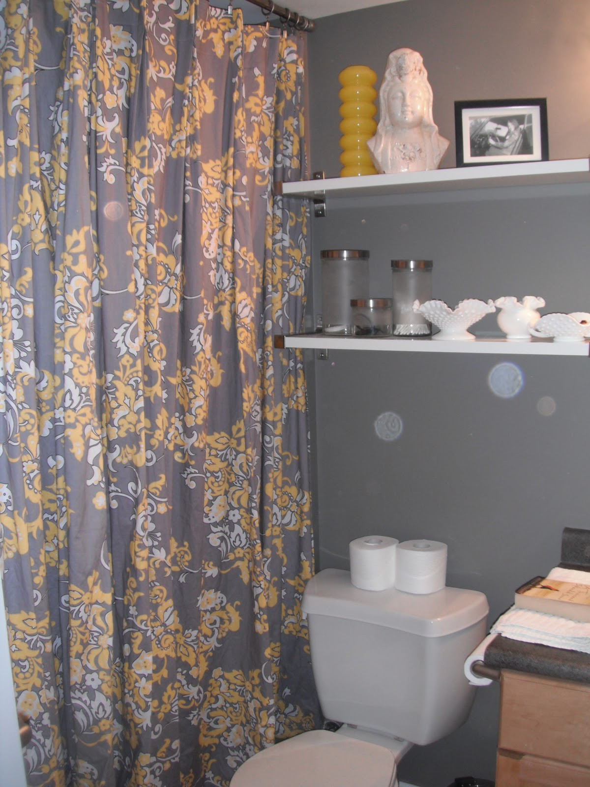 Grey Bathroom Shower Curtains
 line Interior Design Yellow & Grey Shower Curtain