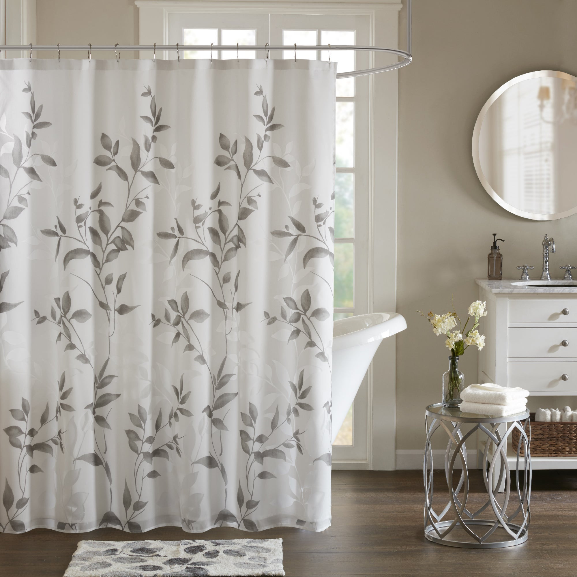 Grey Bathroom Shower Curtains Awesome Madison Park Vera Grey Printed Shower Curtain Free