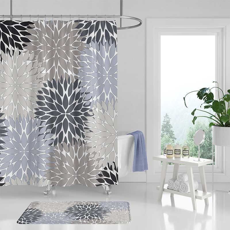 Grey Bathroom Shower Curtains
 Gray Shower Curtain Bathroom Rug Blue Black Beige Bathroom