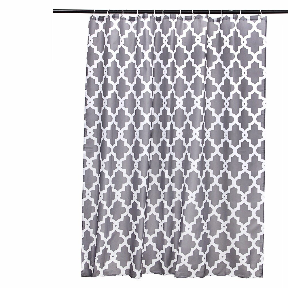Grey Bathroom Shower Curtains
 180X180CM Designer Mildew Free Water Repellent Fabric