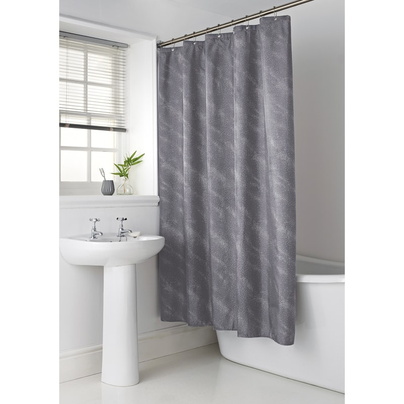 Grey Bathroom Shower Curtains
 Sparkle Shower Curtain Grey