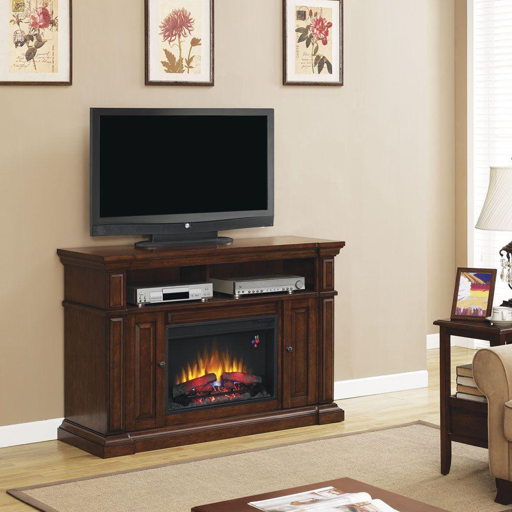Hampton Bay Electric Fireplace
 Hampton Bay Chatham 56 in Media Console Electric