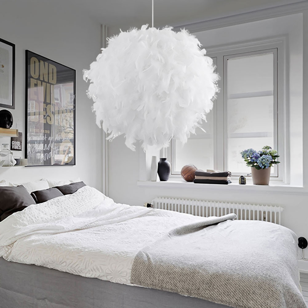 Hanging Bedroom Lighting
 Modern Pendant Light Romantic Dreamlike Feather Droplight
