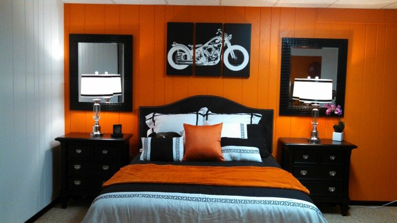 Harley Davidson Bedroom Decor
 Orange bedroom