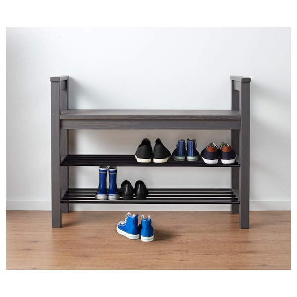 Hemnes Storage Bench
 HEMNES Bench with shoe storage dark gray stained IKEA