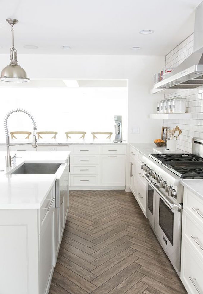 Herringbone Tile Floor Kitchen
 Pros and Cons Kitchen FlooringBECKI OWENS