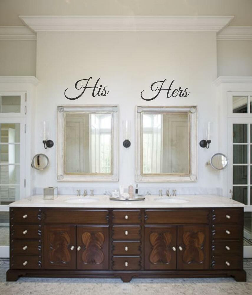 His And Hers Bathroom Decor
 His And Hers Vinyl Wall Decal Sticker Bathroom Decoration