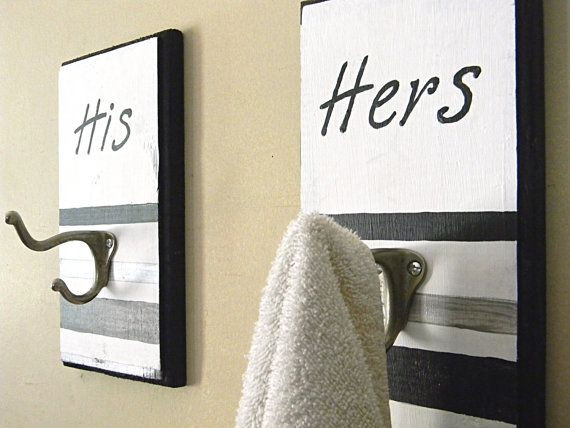 His And Hers Bathroom Decor
 His and Hers Towel Hangers Bathroom Decor by