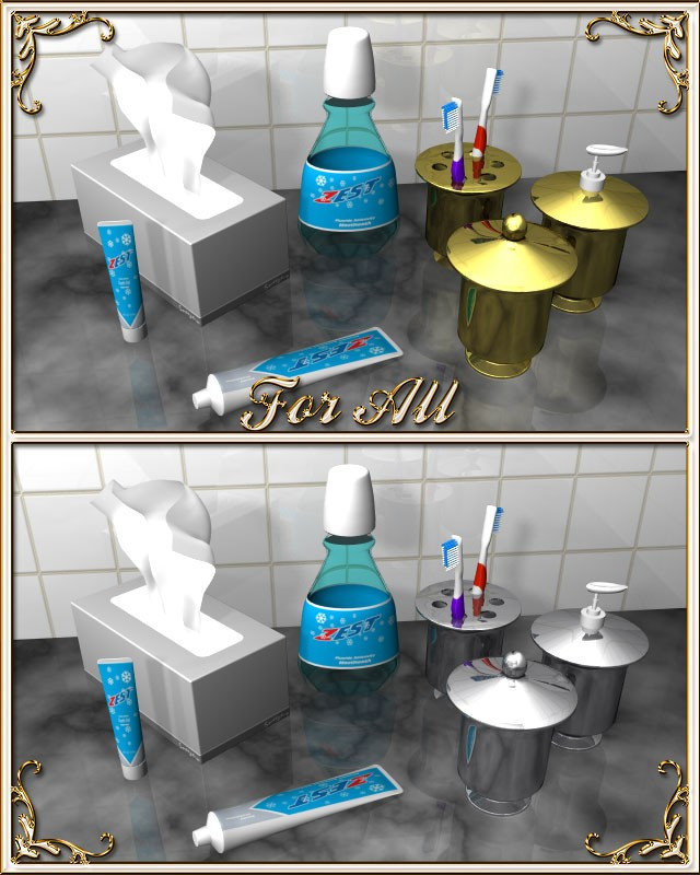 His And Hers Bathroom Decor
 Bathroom Accessories A Doodle Design Creation at HiveWire 3D