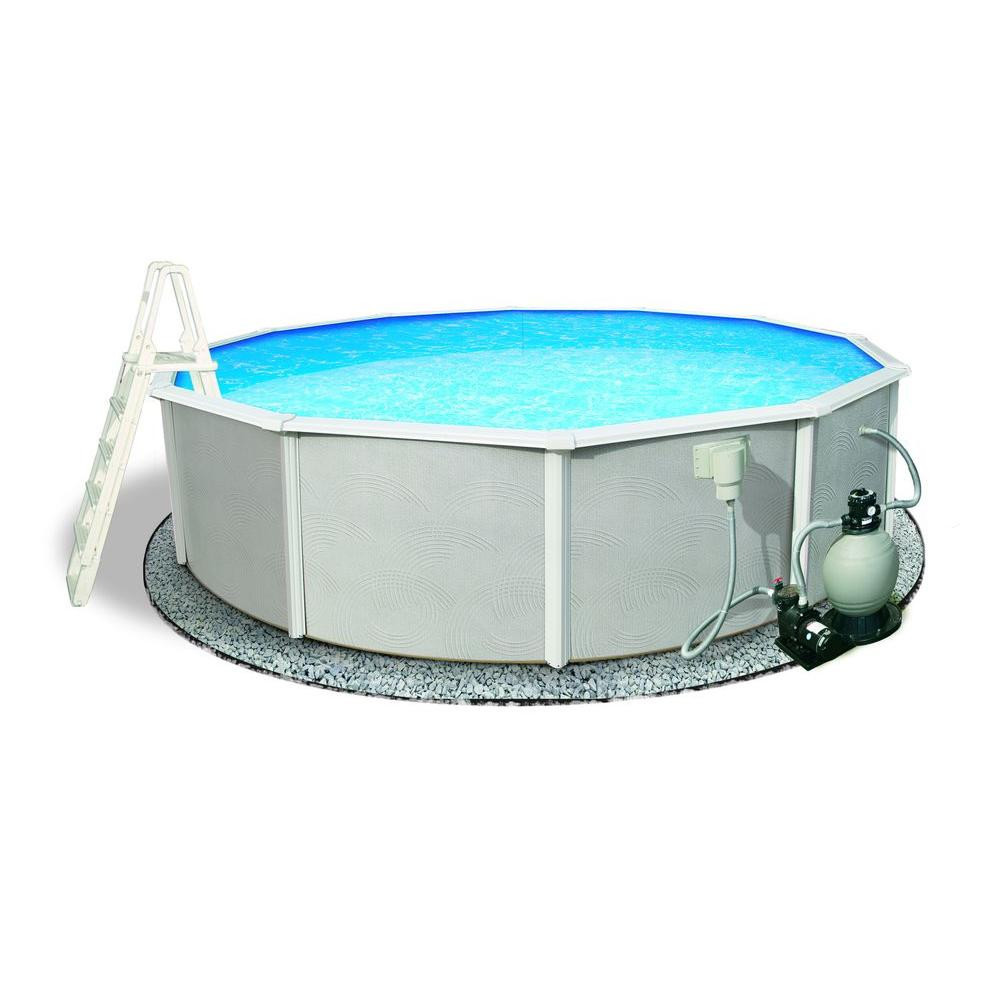 Home Depot Above Ground Pool
 Blue Wave Belize 15 ft Round 52 in Deep 6 in Top Rail