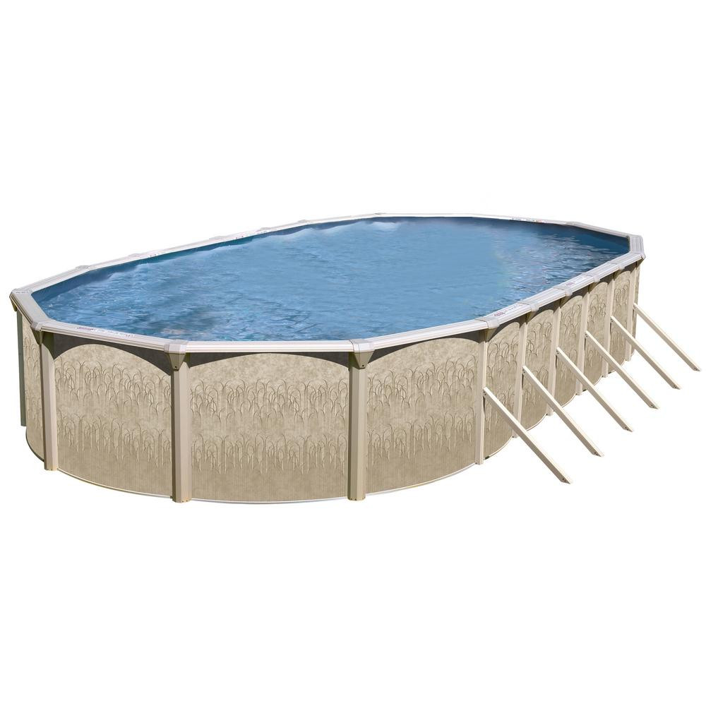 Home Depot Above Ground Pool
 Galveston 33 ft x 18 ft x 52 in Oval Ground Pool