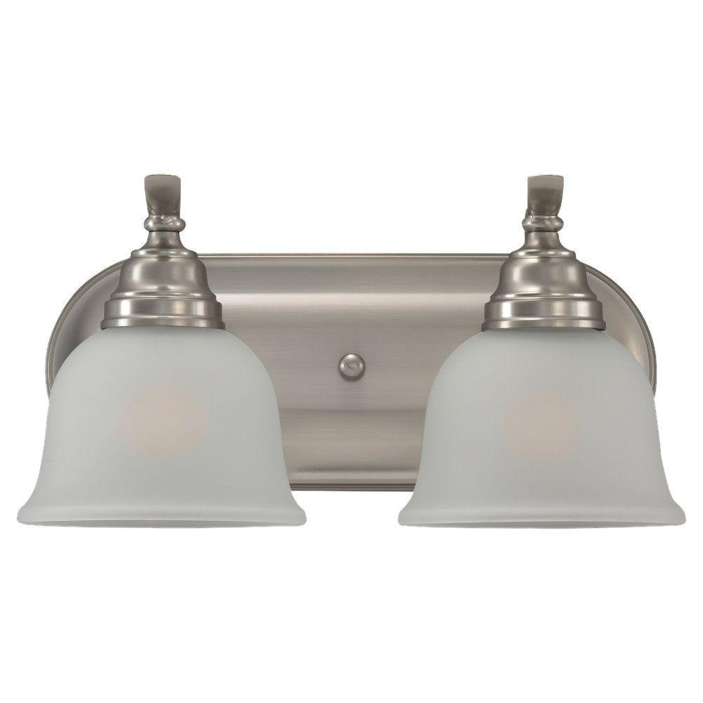 Home Depot Bathroom Light Fixtures
 Sea Gull Lighting Wheaton 2 Light Brushed Nickel Vanity