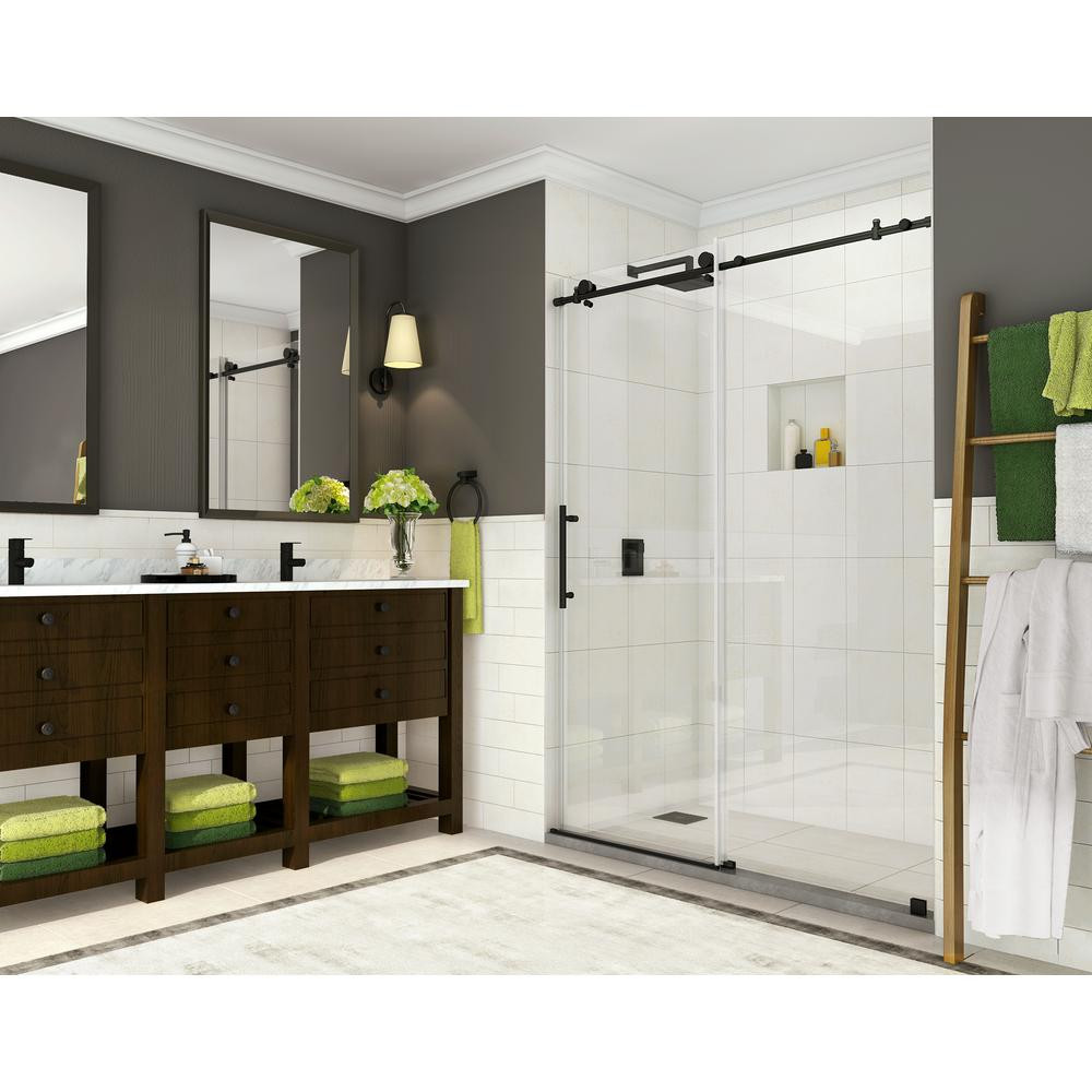Home Depot Bathroom Shower Doors
 Aston Coraline 44 in to 48 in x 76 in Frameless Sliding