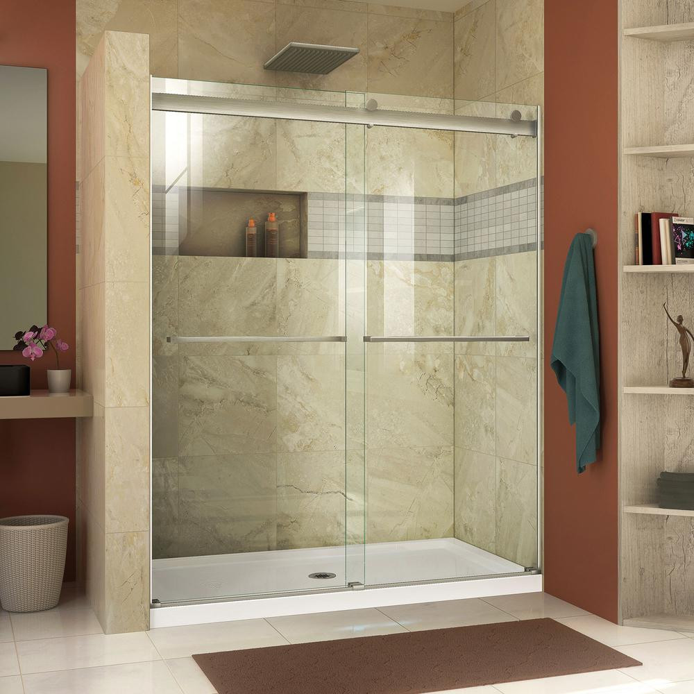 Home Depot Bathroom Shower Doors
 DreamLine Essence 56 to 60 in x 76 in Semi Frameless