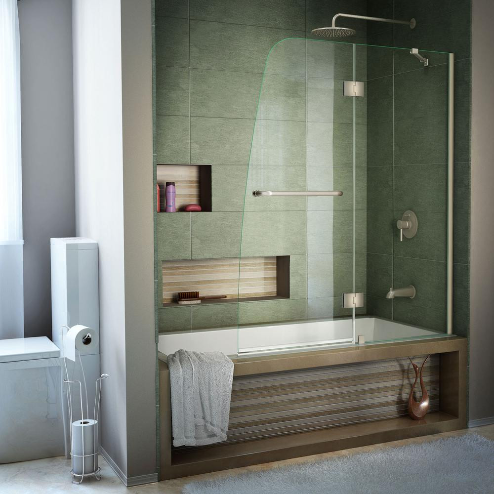 Home Depot Bathroom Shower Doors
 DreamLine Aqua 48 in x 58 in Semi Framed Pivot Tub