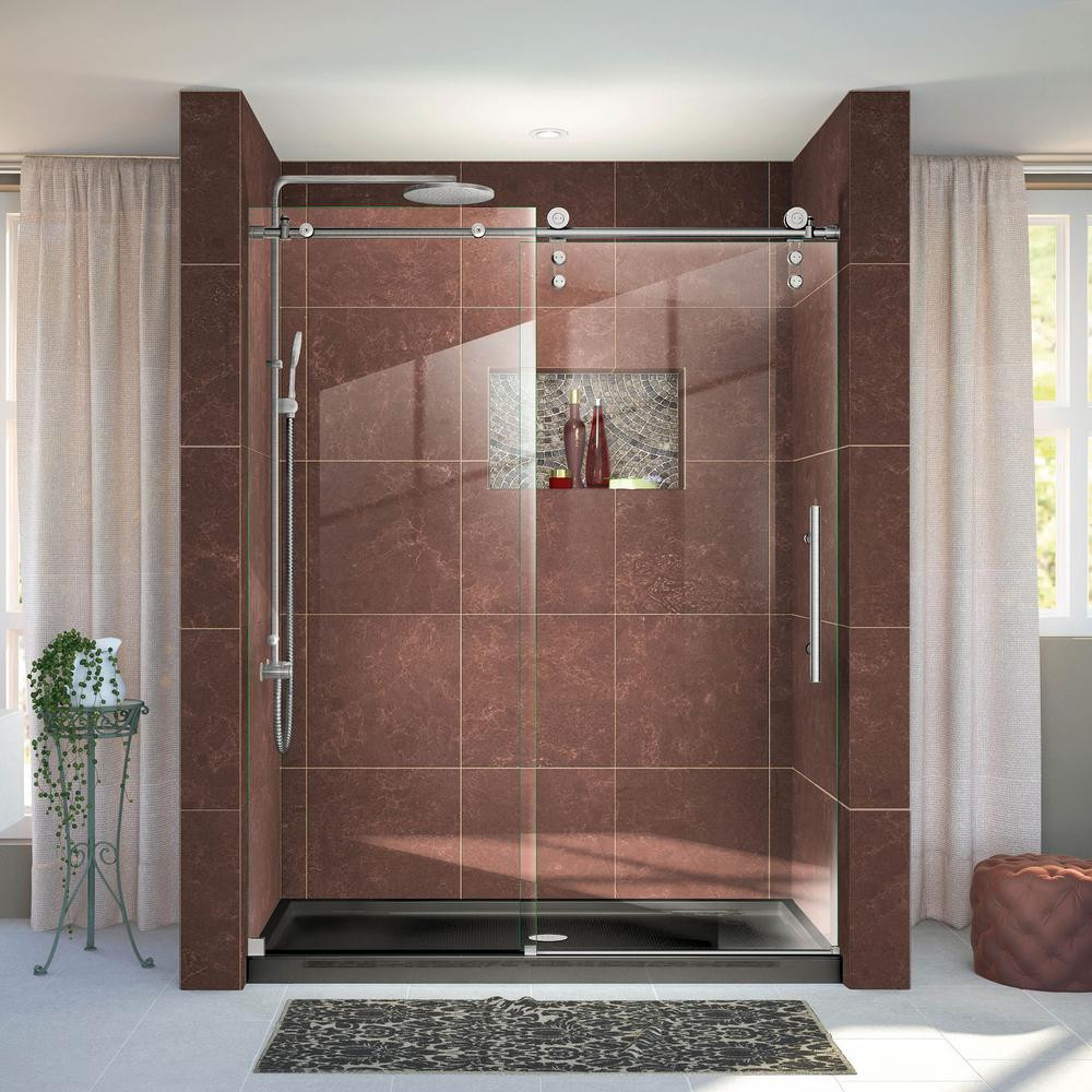 Home Depot Bathroom Shower Doors
 DreamLine Enigma Z 56 in to 60 in x 76 in Frameless