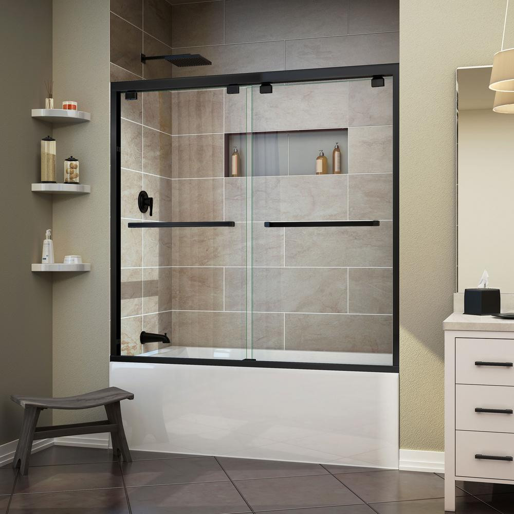 Home Depot Bathroom Shower Doors
 DreamLine Encore 60 in x 58 in Frameless Sliding Tub