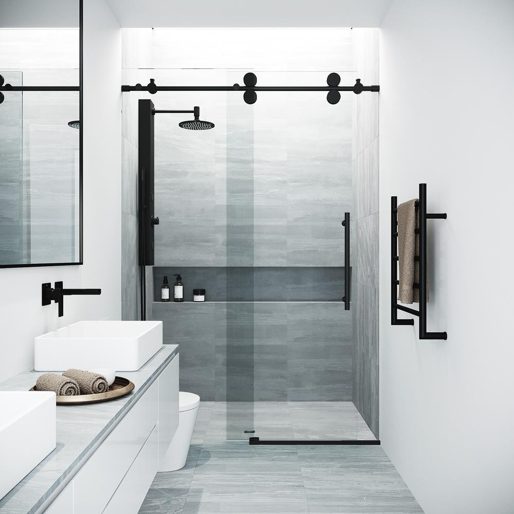 Home Depot Bathroom Shower Doors
 VIGO Elan 60 to 64 in x 74 in Frameless Sliding Shower