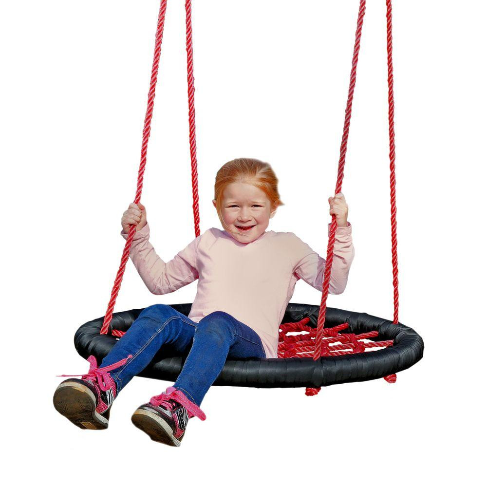 Home Depot Kids Swing
 Gorilla Playsets Child Swing Red XL Orbit Woven Rope Net