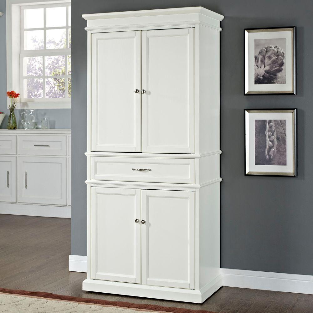 Home Depot Kitchen Organizers
 Crosley Parsons White Storage Cabinet CF3100 WH The Home