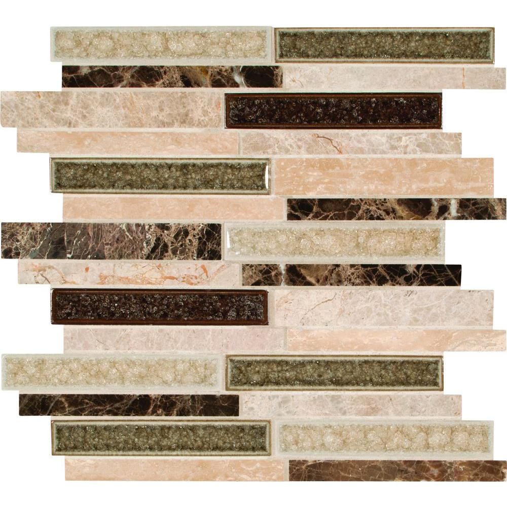 Home Depot Kitchen Wall Tile
 MSI Stonegate Interlocking 12 in x 12 in x 8 mm Glass