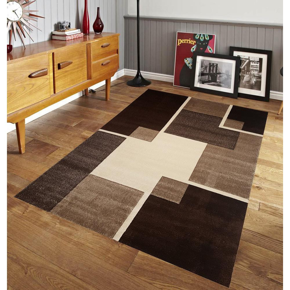 Home Depot Living Room Rugs
 Pyramid Home Decor Renzo Collection Brown 8 ft x 10 ft