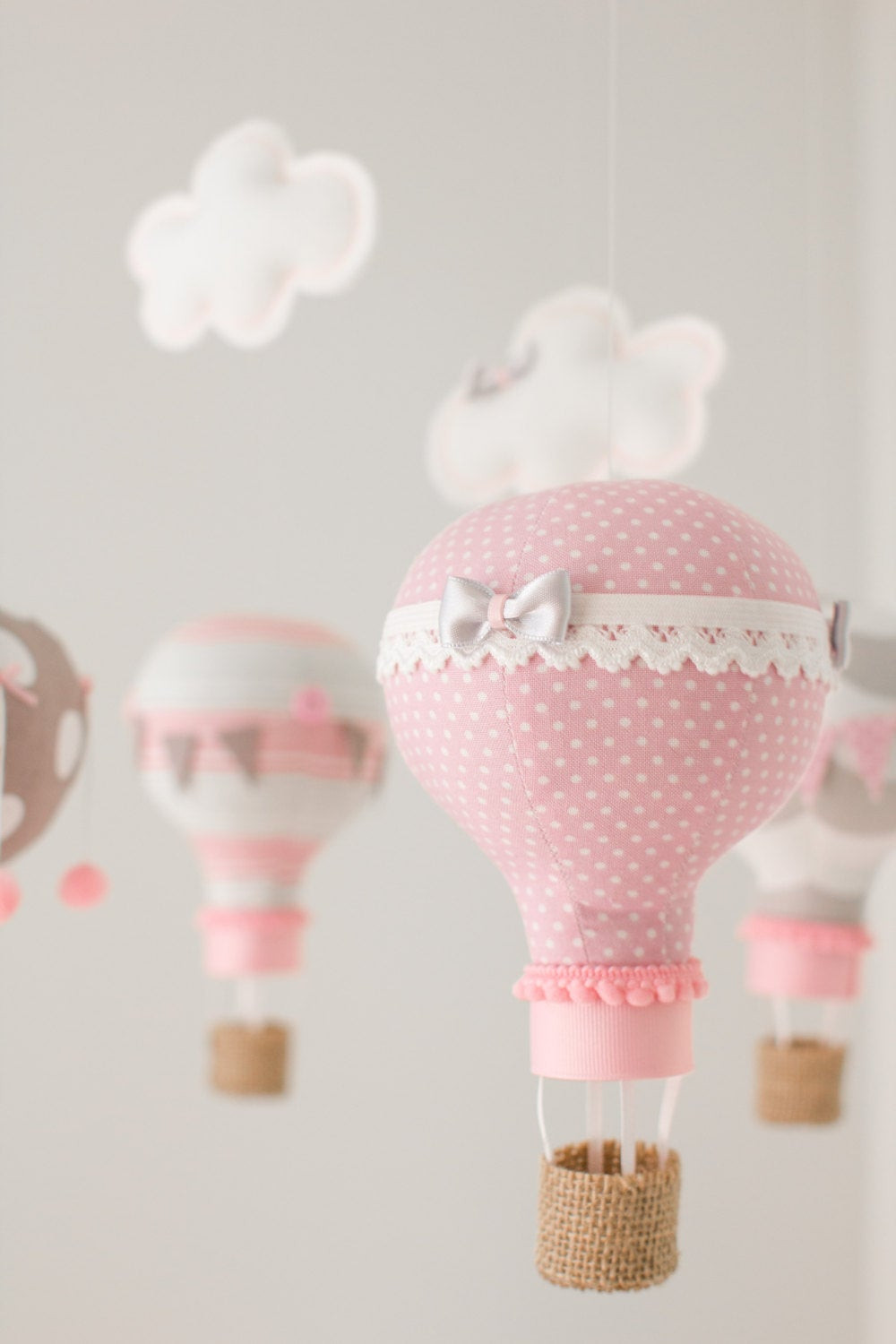 Hot Air Balloon Baby Decor
 Hot Air Balloon Baby Mobile Nursery Decoration Pink and