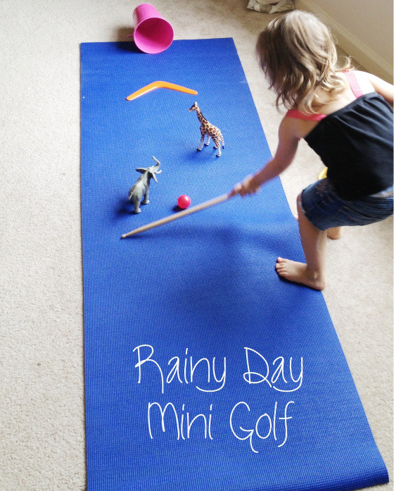 Indoor Golf For Kids
 Rainy Day Idea DIY Indoor Mini Golf Course for Kids